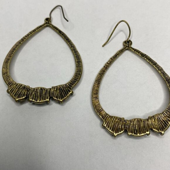 Hammered Drop Earrings with Yellow and Blue Stones - Picture 5 of 5